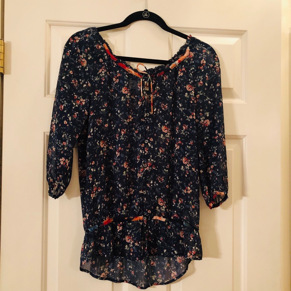 Abercrombie & Fitch Sheer Flora Blouse